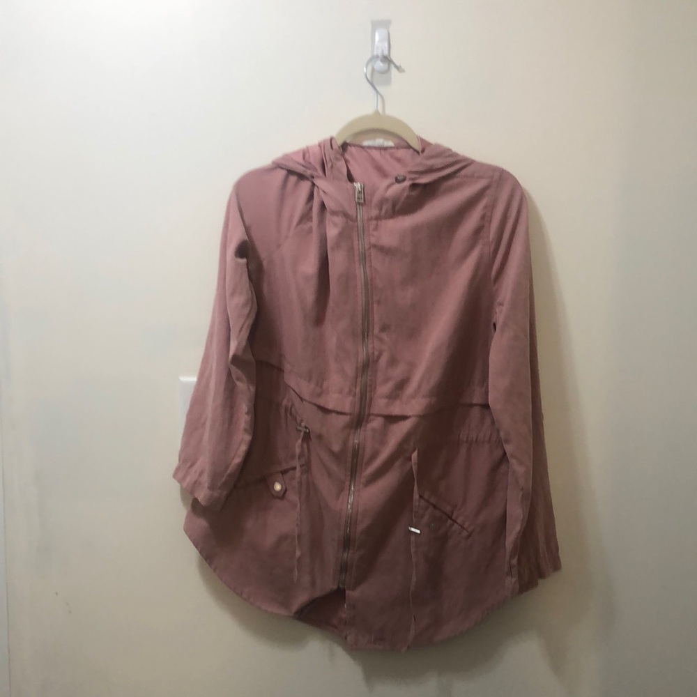 Maurices Pink Utility Jacket with Hood and Drawstring